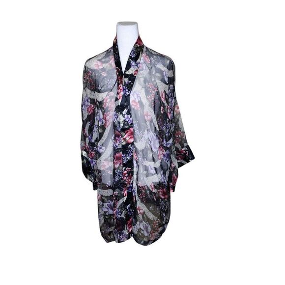Vintage 90’s Victorias Secret Gold Label Sheer Floral Short Robe Womens ONE Size - Picture 1 of 7